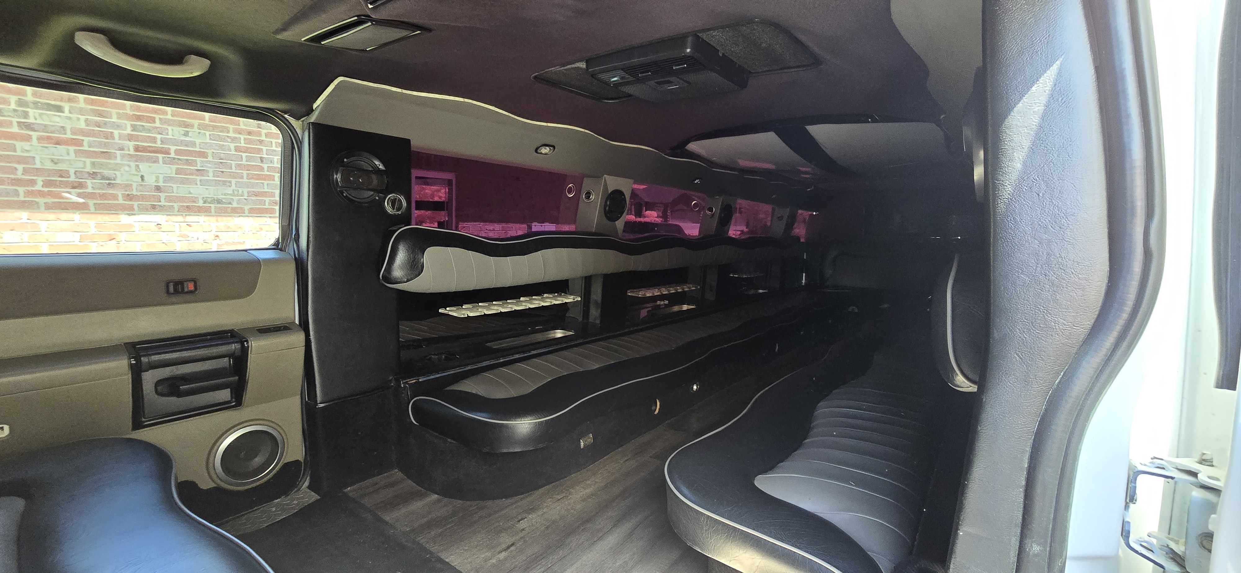 Hummer limo interior with ambient lighting